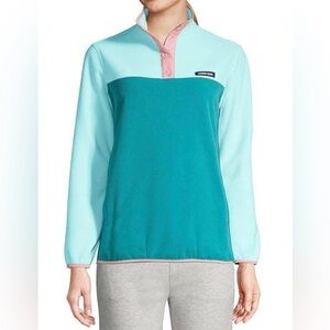 Lands' End Heritage Fleece Jacket quarter snap sweatshirt Women's Large sweater